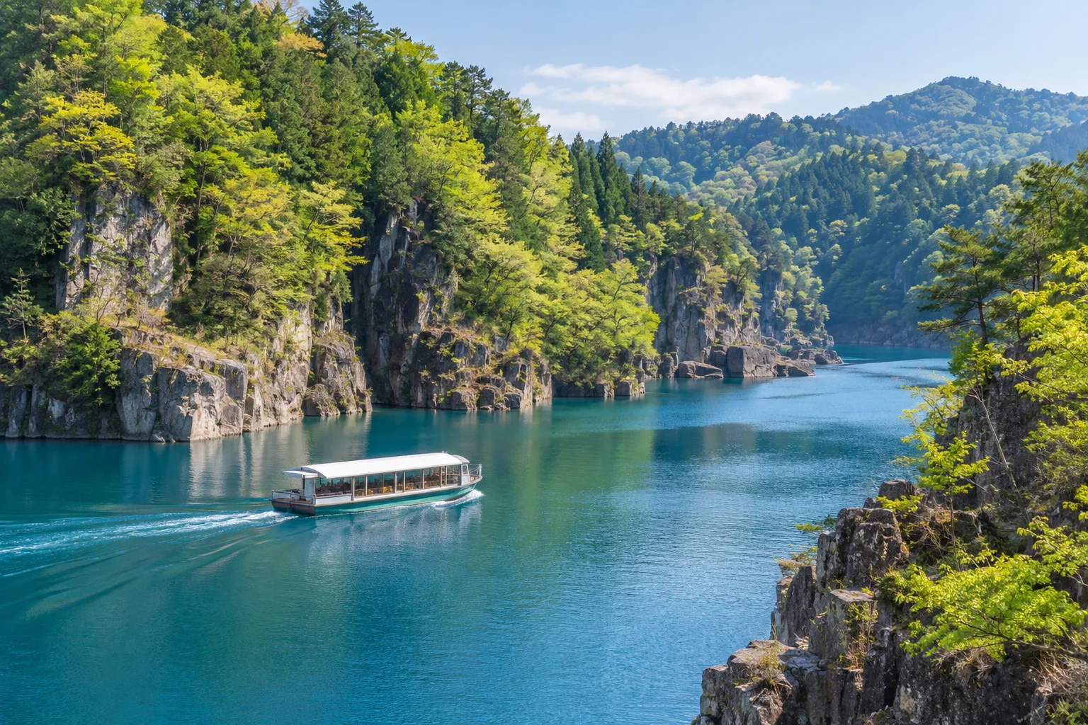 惠那峽湖面觀光遊船